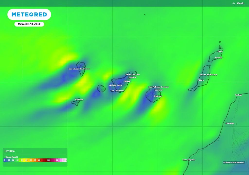 A partir de mañana miércoles y gran parte de esta semana dominarán los vientos alisios en Canarias.