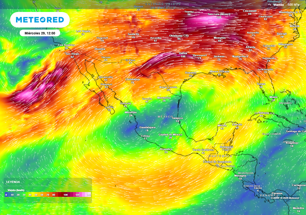 El anticiclón estará posicionado sobre México dentro de los próximos 5-7 días generando una Ola de Calor, pero también zonas de tormentas y granizadas.