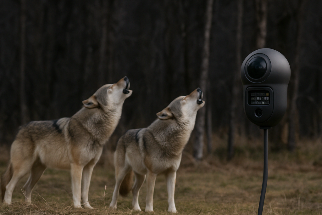 Con visión de 360°, las cámaras GrizCam se convierten en los nuevos oídos del bosque, registrando cada aullido y movimiento de los lobos en su hábitat natural. Con visión de 360°, las cámaras GrizCam se convierten en los nuevos oídos del bosque, registrando cada aullido y movimiento de los lobos en su hábitat natural.