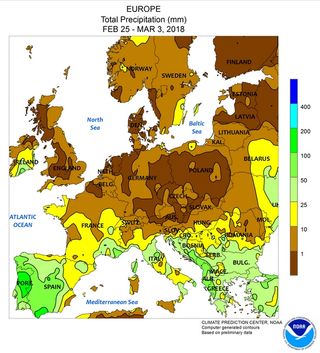 Los efectos de la siberiana 2018 en el campo térmico y precipitación en Europa