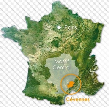 Macizo de Cévennes en el sureste de Francia Macizo de Cévennes en el sureste de Francia