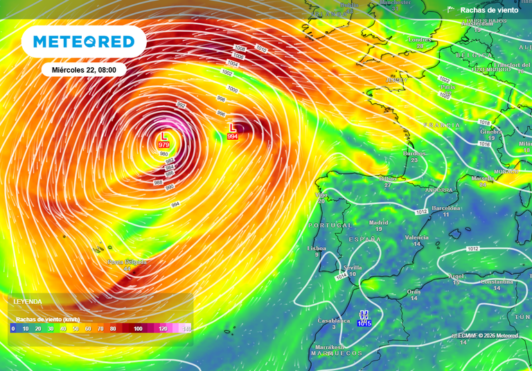 Los expertos espa&ntilde;oles vigilan un posible efecto Fujiwhara: danza de borrascas en el Atl&aacute;ntico