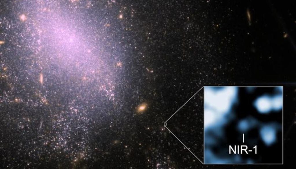 Imagen infrarroja del Telescopio Espacial James Webb (JWST) de la galaxia NGC 4141 que contiene la ráfaga de radio rápida FRB 20250316A. Crédito: NASA/ESA/CSA/CfA/P.