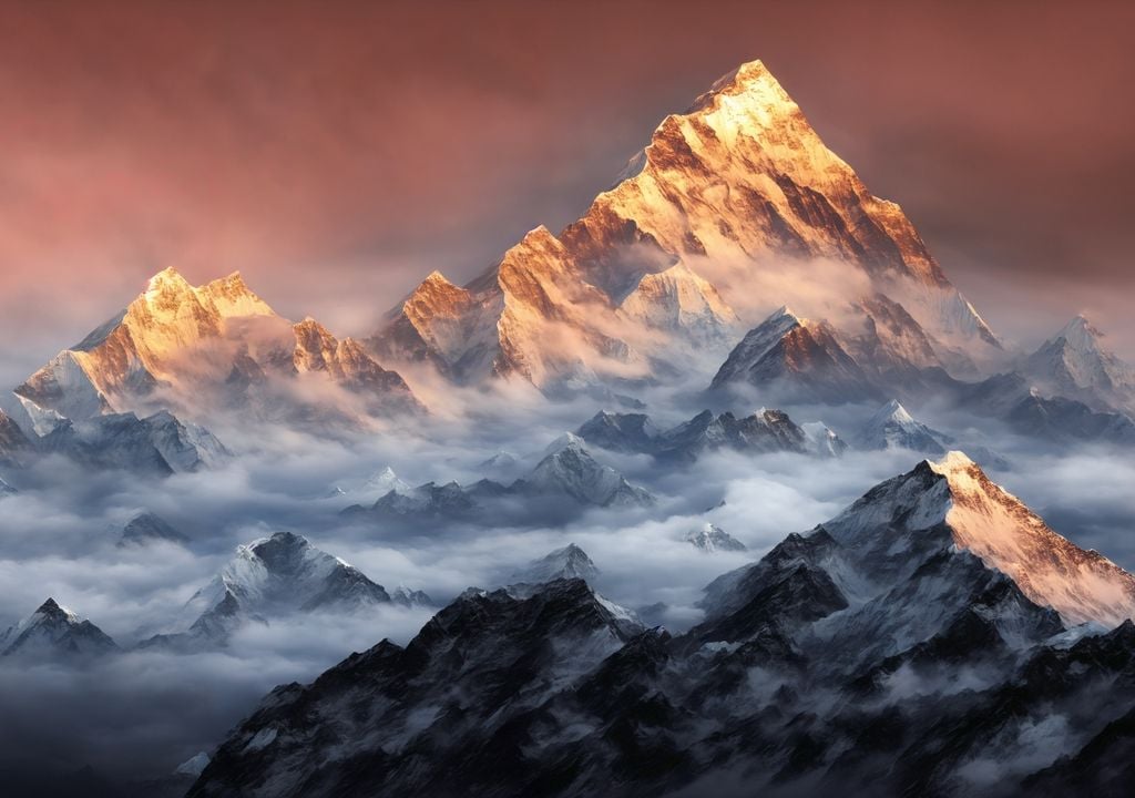 Monte Everest, el pico más alto del mundo.