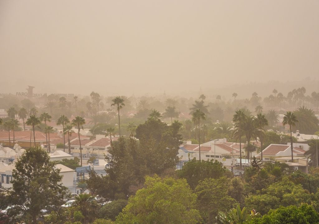 Una importante irrupción de polvo sahariano está dejando los cielo muy turbios en Canarias, activándose la Prealerta por calima.