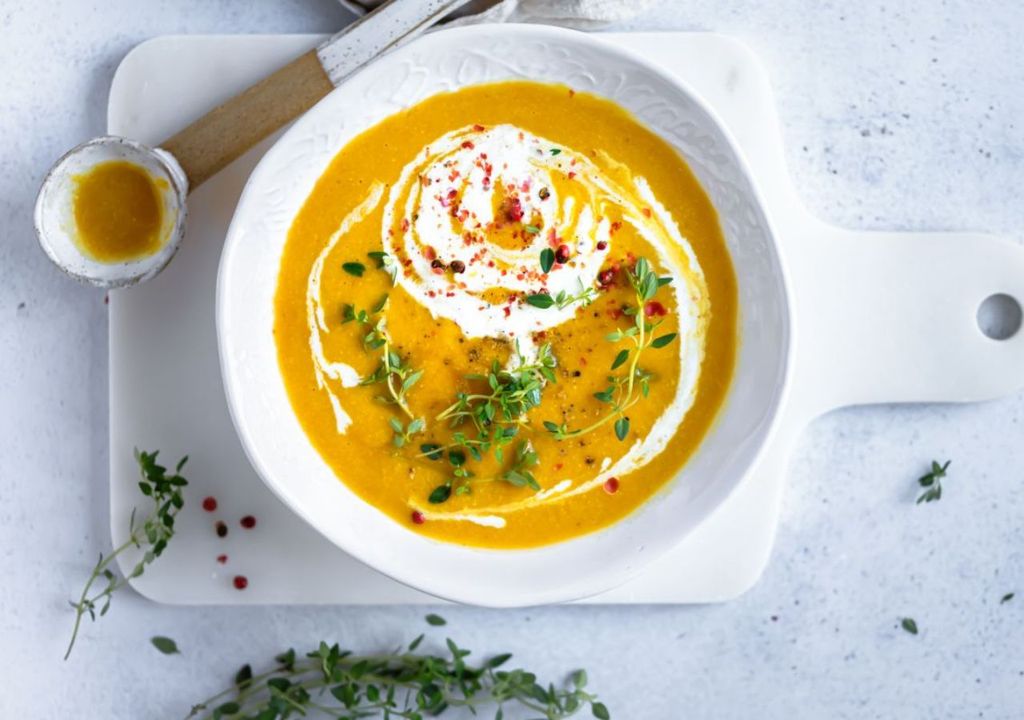 Sopa crema de calabaza y jengibre