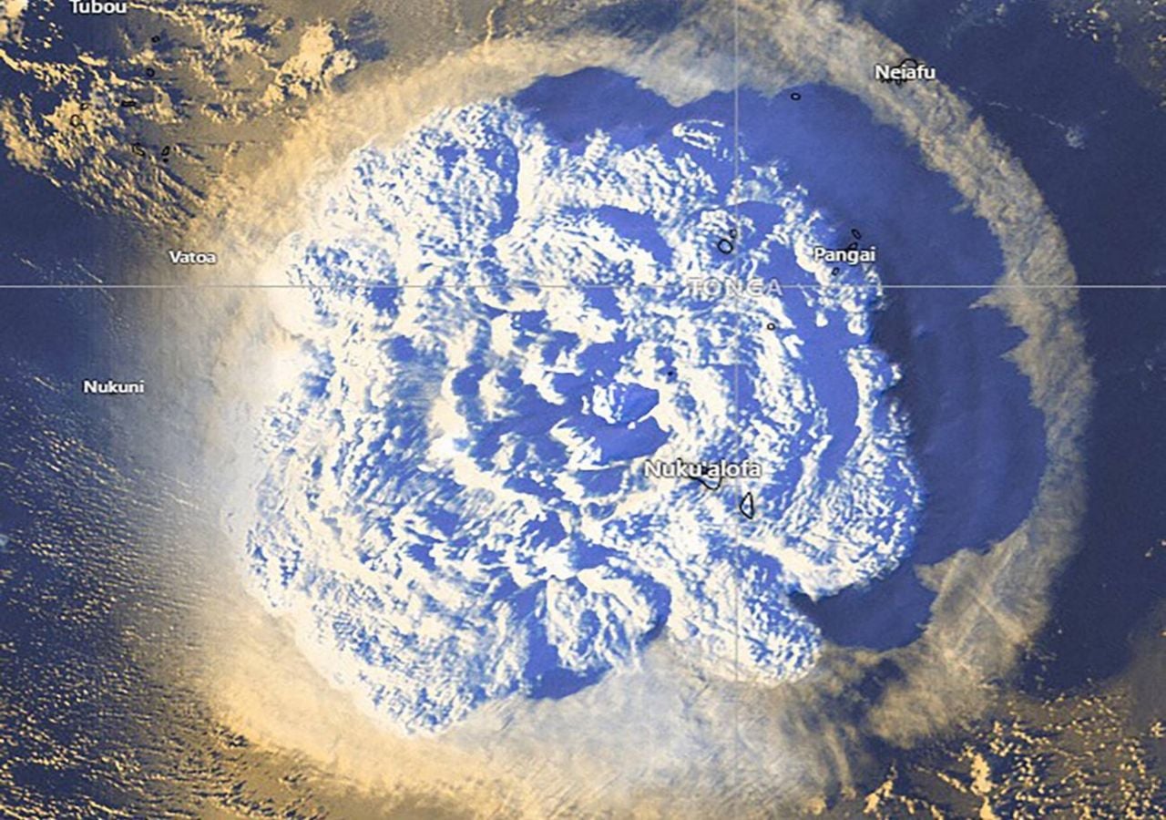 La erupción del volcán Hunga Tonga-Hunga Ha’apai produjo una onda de choque que dio varias vueltas al planeta.
