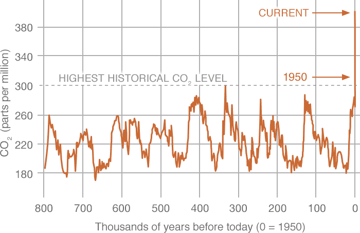 Los niveles actuales de CO2 : los más altos en 23 millones de años