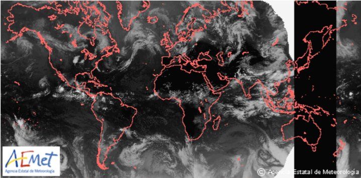 Imagen mosaico global de imágenes infrarrojas. Fuente: AEMET