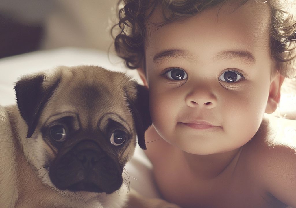 Pug y bebé