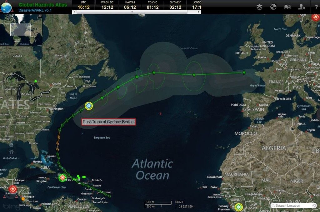 Los Restos Del Ciclón Tropical Bertha Cerca De Europa