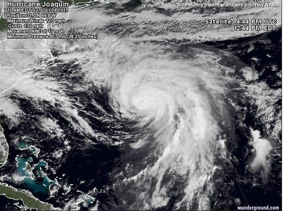 Los Restos Del Huracán Joaquín Se Podrían Acercar A Europa Imagen VIS reciente de Joaquín en el Atlántico Norte.