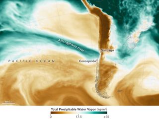 Los ríos atmosféricos empapan el centro de Chile