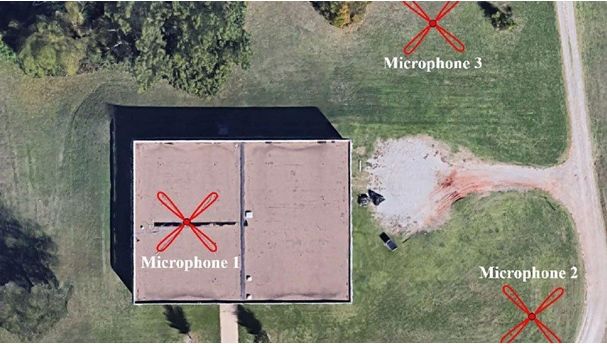Foto 1: Una vista de Google Maps de la matriz de micrófonos que se implementó en OSU (Biran Elbing) Foto 1: Una vista de Google Maps de la matriz de micrófonos que se implementó en OSU (Biran Elbing)