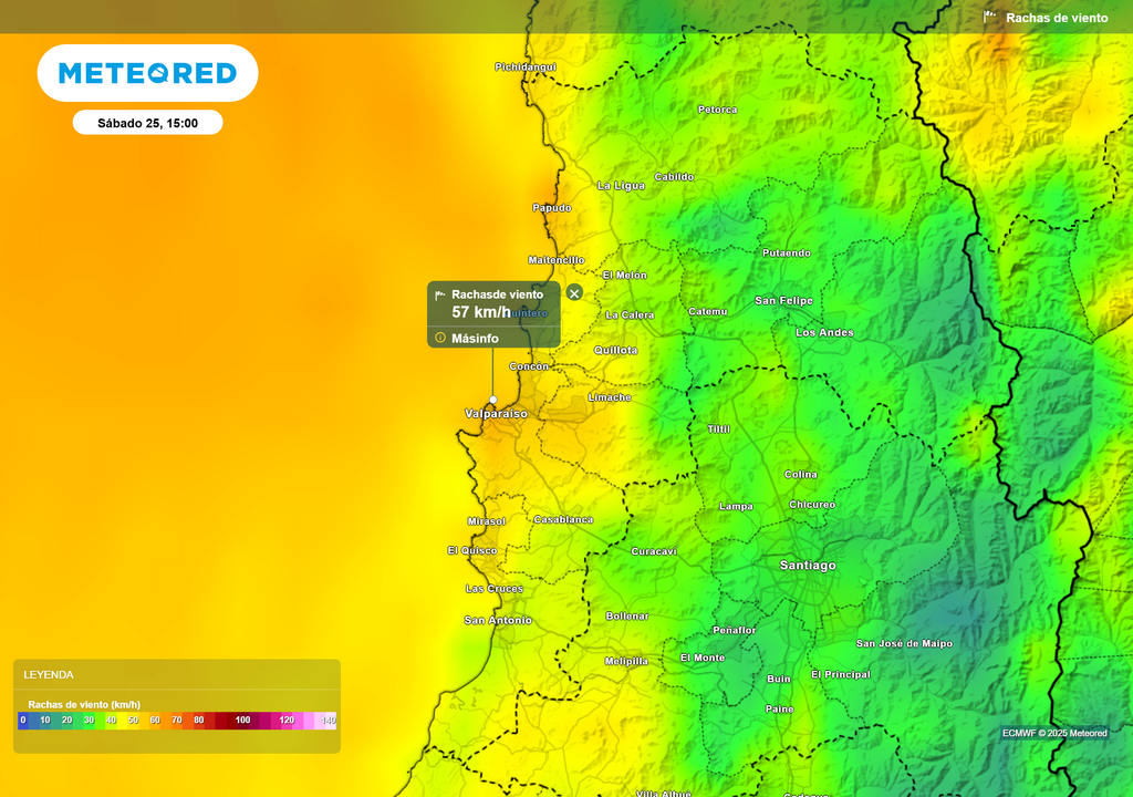 mapa de ráfagas de viento