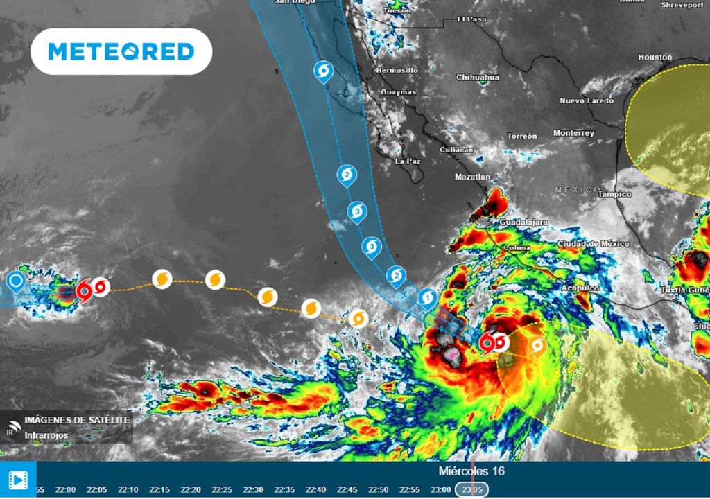 Actividad de sistemas ciclónicos en el Pacífico