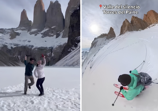 Cueca sobre hielo y esqu&iacute; en Torres del Paine: por qu&eacute; CONAF pide no imitar estos videos virales