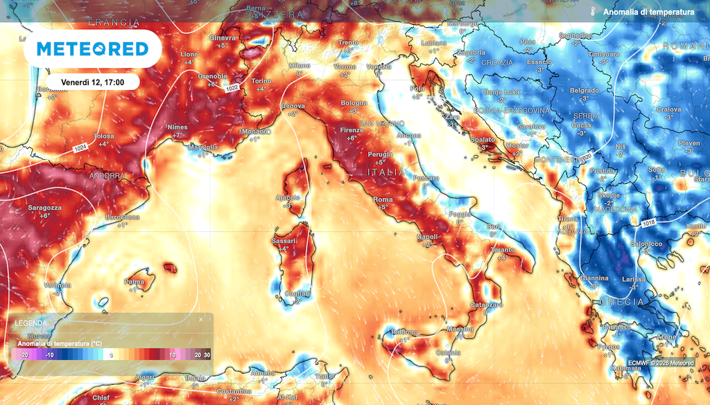 I temporali portano refrigerio solo relativo e temporaneo, già venerdì le temperature tornano sopra la media in tutt'Italia.
