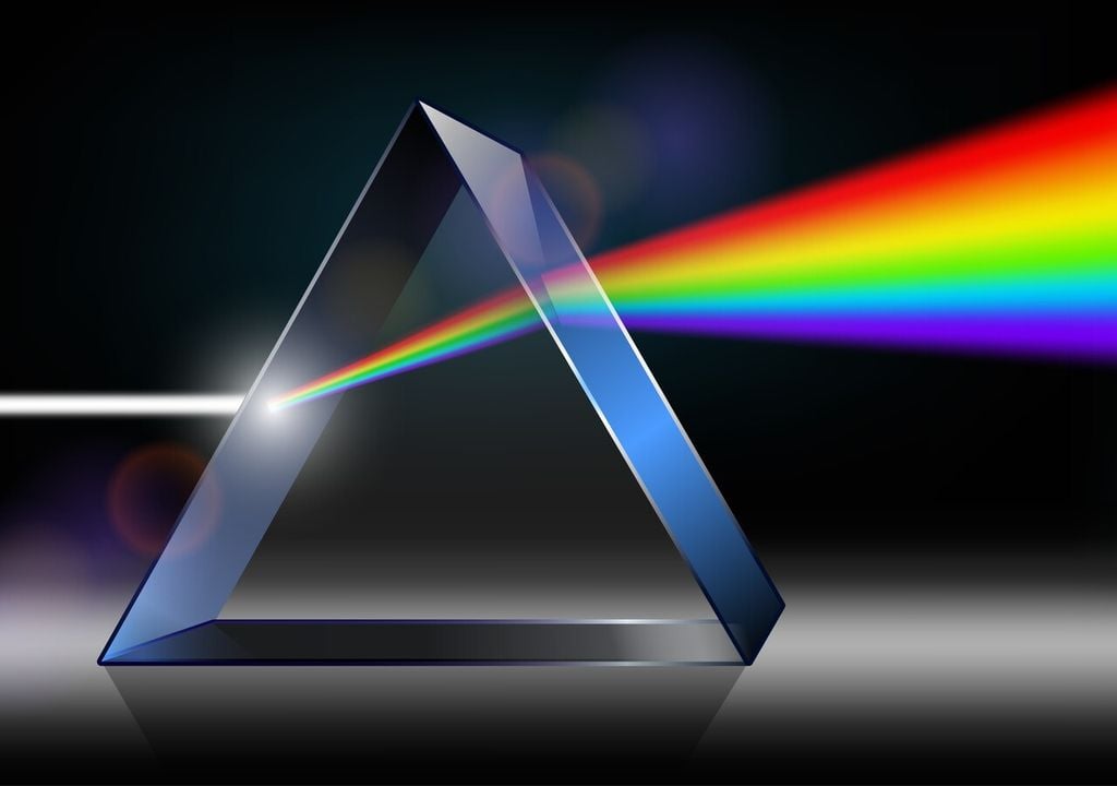 Quando la luce bianca attraversa un prisma si scompone nelle diverse lunghezze d’onda che formano lo spettro visibile: tra queste, le bande del blu e del rosso sono particolarmente importanti per la fotosintesi e per la crescita delle piante