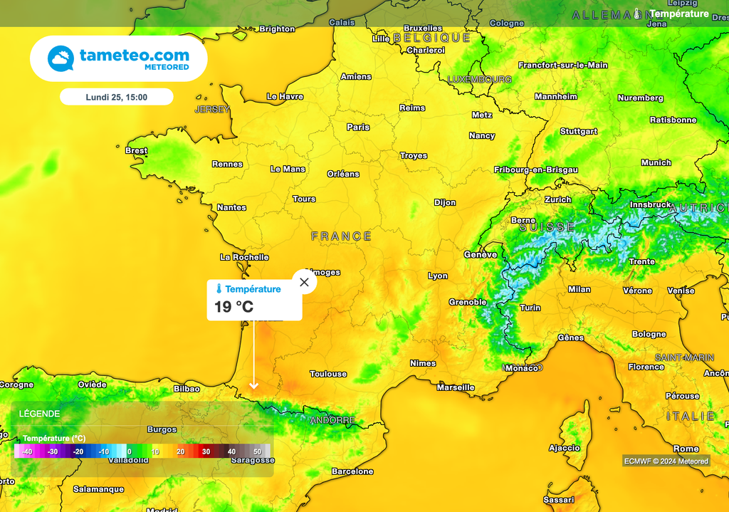 Souvent de 15 à 20 degrés dans le sud de la France cet après-midi.