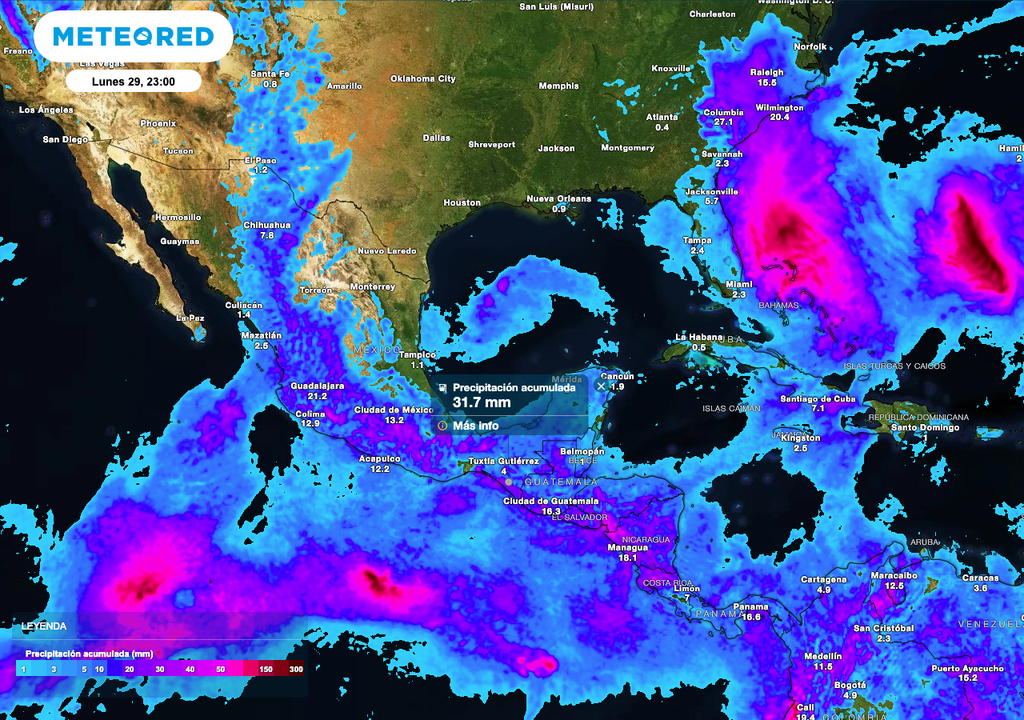 Lluvia acumulada en México
