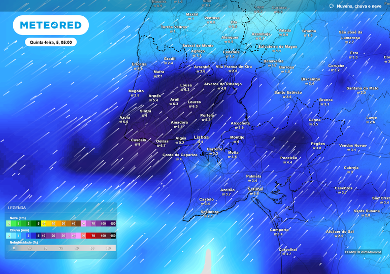 Mais 48 horas de chuva em Lisboa: os per&iacute;odos em que ir&aacute; chover intensamente