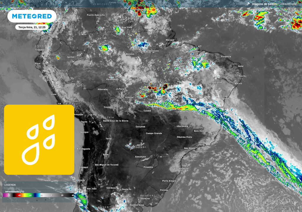 Uma frente fria vem atuando no Nordeste desde segunda-feira (20). Uma frente fria vem atuando no Nordeste desde segunda-feira (20).