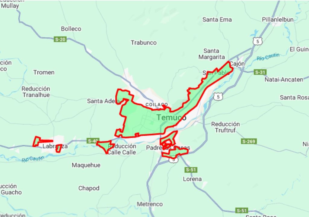 polígono de zonas con restricciones medioambientales