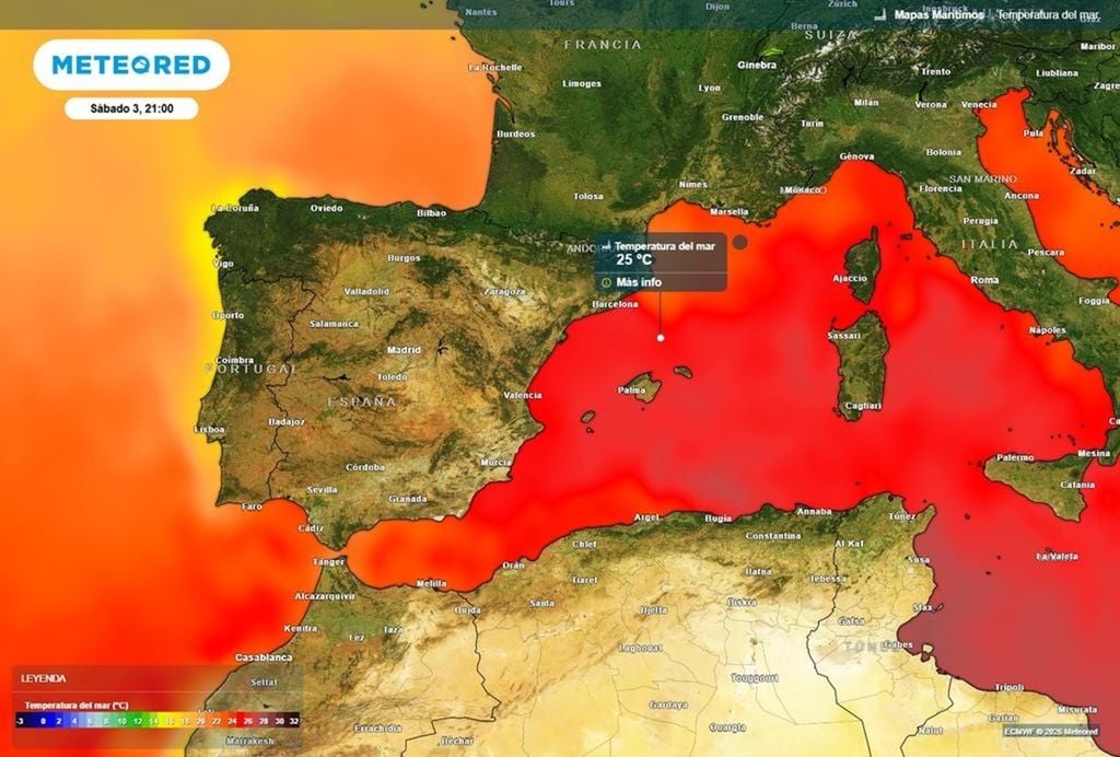 La temperatura del mar Mediterraneo a inizio ottobre è anxcora molto elevata: questo fornisce enormi quantità di energia per i temporali che si formano in questo periodo.