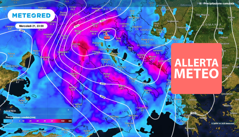 Allerta meteo in quasi tutta Italia per il forte maltempo, avviso arancione in 6 regioni: "piogge da nord a sud"