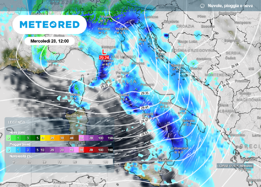 Maltempo, la Protezione Civile ha messo in allerta quasi tutta l'Italia oggi, 28 gennaio: attenzione in 13 regioni