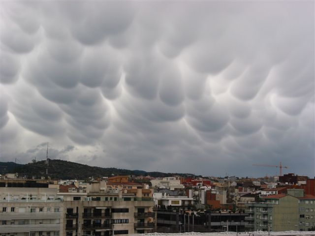 Mammatus En Ondas Desde Girona Toni Verdú Carbó Nota de la RAM. No es fácil observar nubes mammatus combinadas con ondas gravitatorias. Toni lo ha conseguido. La grandiosidad de estas nubes se observan cuando se comparan con los objetos de tierraHola,Saludos,Toni