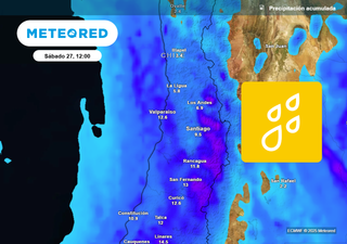 Mañana, 26 de septiembre, comenzará a llover en Santiago a esta hora: el modelo europeo prevé 15 mm en la RM