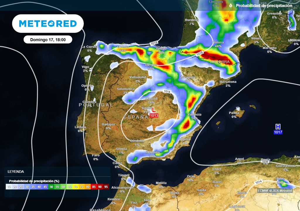 Las tormentas de mañana dejarán acumulados muy dispares en zonas próximas, como es habitual en este tipo de episodios.