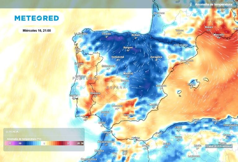 Ma&ntilde;ana el aire polar dejar&aacute; temperaturas de 6 a 12 &ordm;C m&aacute;s bajas en media Espa&ntilde;a