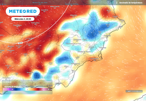 Ma&ntilde;ana el calor sofocante se ir&aacute; de golpe: hasta 10 &ordm;C menos en tres comunidades del sureste peninsular