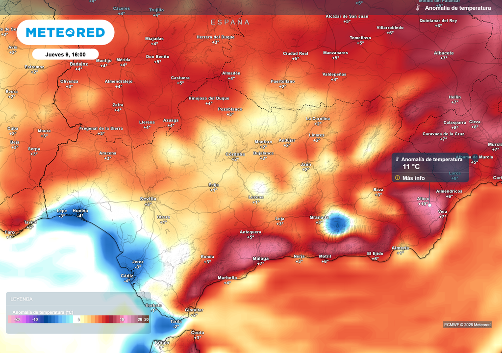 Las temperaturas irán acercándose a valores más propios de la época, aunque persistirán las anomalías muy destacadas en Málaga y Almería.