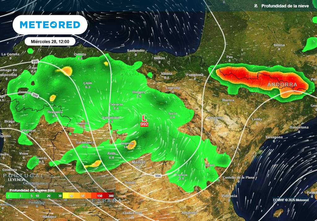 Castilla y León será la comunidad más afectada por las nevadas de mañana miércoles. Se producirán a cualquier cota y serán especialmente abundantes en el norte y las zonas montañosas situadas el oeste y el sur.