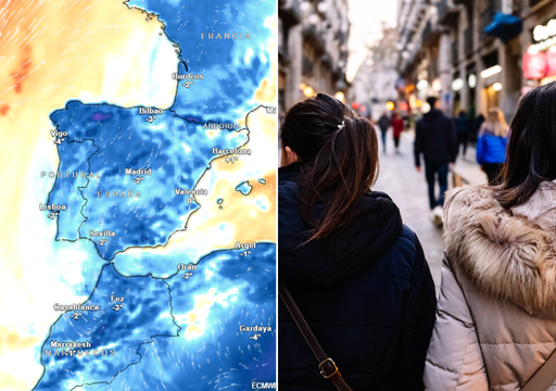 Mañana habrá un bajón de temperaturas en 7 comunidades de la España peninsular: de 6 a 8 ºC menos