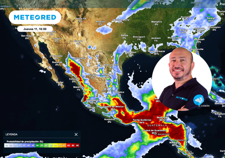 Ma&ntilde;ana, jueves 11 de junio, M&eacute;xico con lluvias intensas e inundaciones: en al menos 8 estados hasta 100 mm