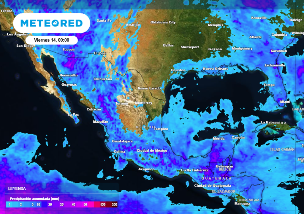 Lluvias Pronóstico de lluvias para este jueves en México.