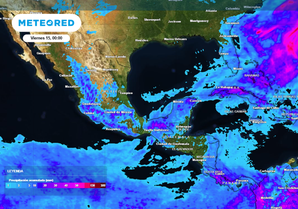 Rain Pronóstico de lluvias para este jueves en México.