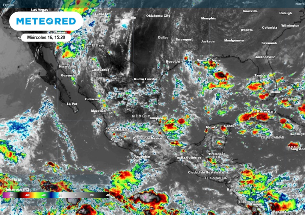 Inestabilidad superior reforzará la formación de tormentas en México.