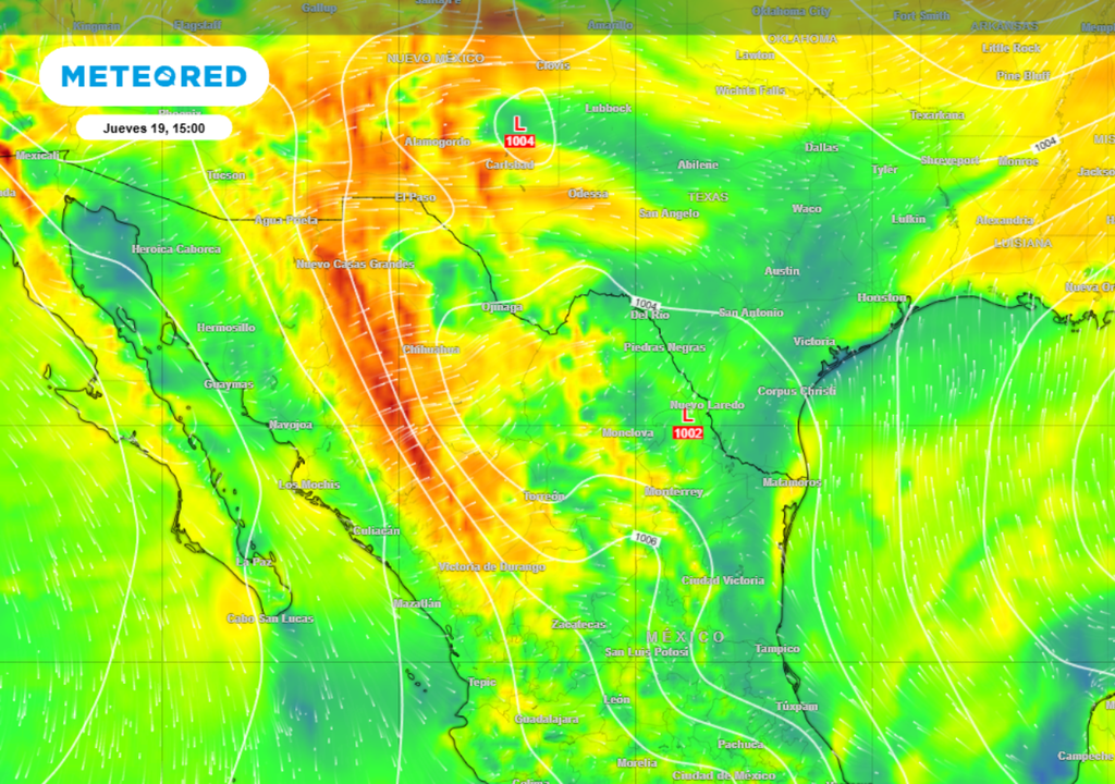 Vientos de hasta 90 km/h para este jueves en estados del norte del país.