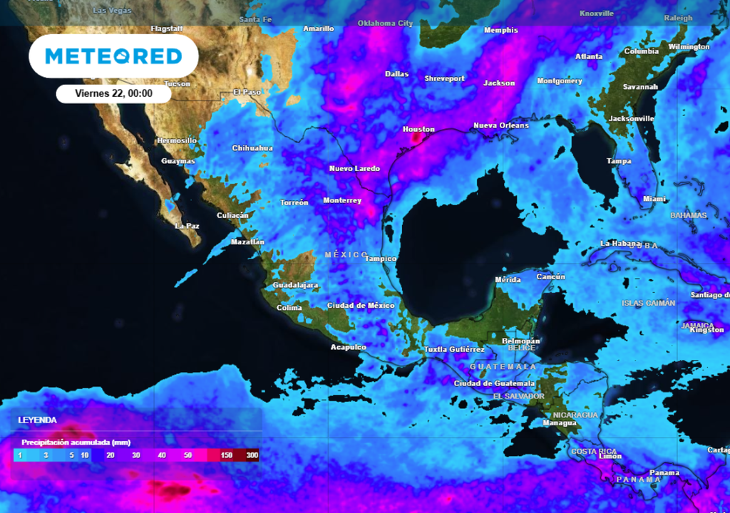 Lluvia Pronóstico de acumulados de lluvias para transcurso del día jueves 21 de mayo en México.
