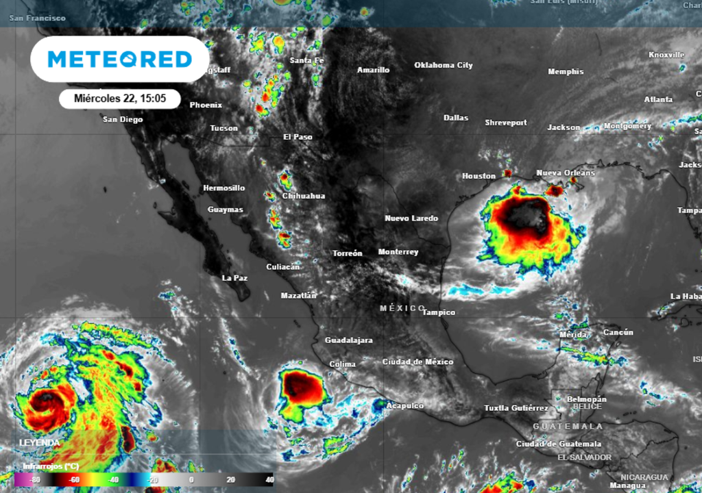 Dos ciclones rondan México desde el Golfo de México y Pacífico. Por el momento no son amenaza para el país.