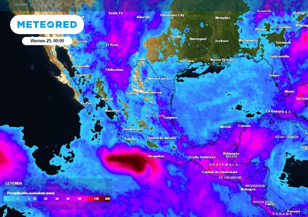 Lluvias Pronóstico de lluvias para este jueves en México.