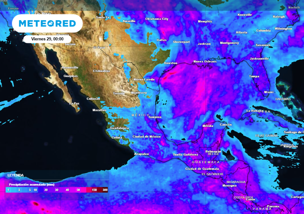 Lluvias Pronóstico de lluvias para este jueves en México.