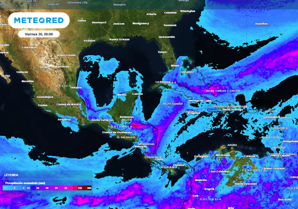 Pronóstico de lluvias para este jueves en México.
