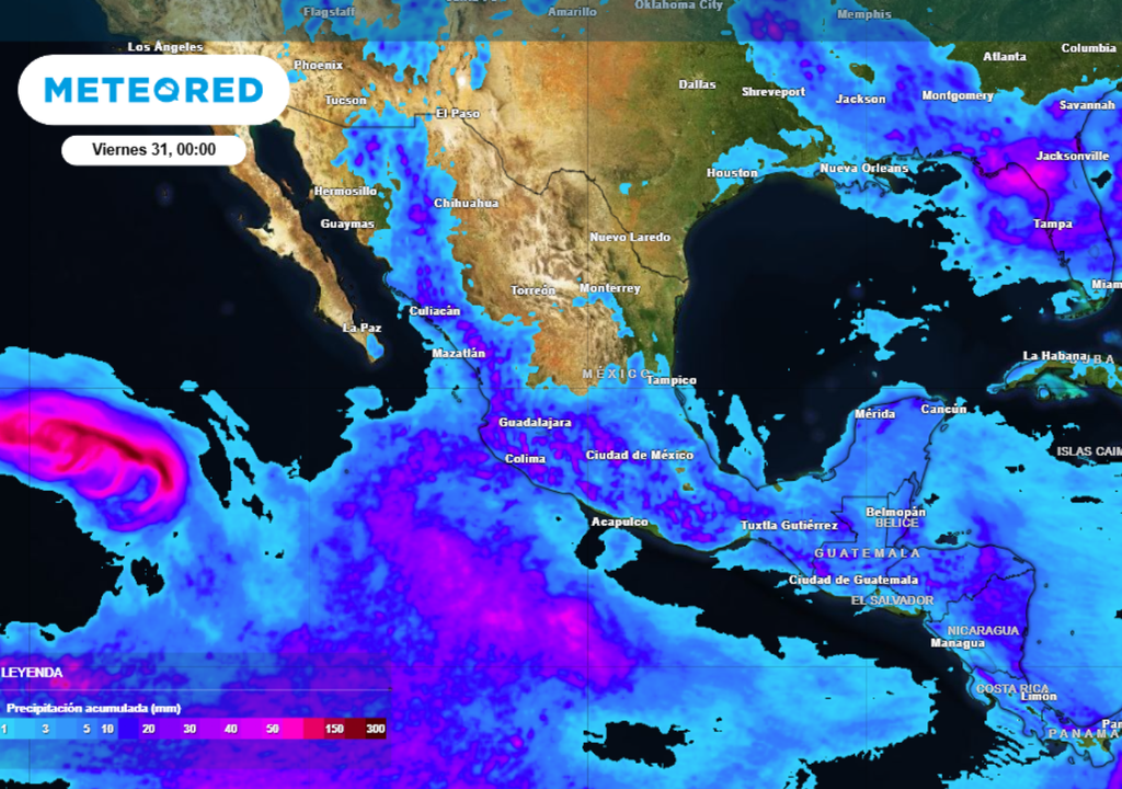 Lluvias Pronóstico de lluvias para este jueves en México.